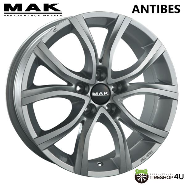 4本購入で送料無料 MAK ANTIBES 18x8.0J 5/108 +50 シルバー シトロエン...