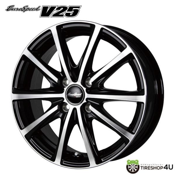 4本購入で送料無料 Eurospeed V25 13インチ 13x4.00B 4/100 +43 B...