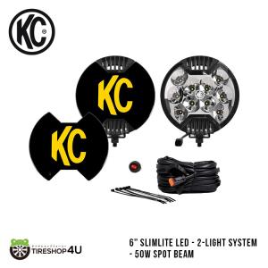 KC HiLiTES 6" SlimLite LED - 2-Light System - 50W Spot Beam スリムライト 2ライトシステム 50W スポット ビーム｜TIRE SHOP 4U 2号店