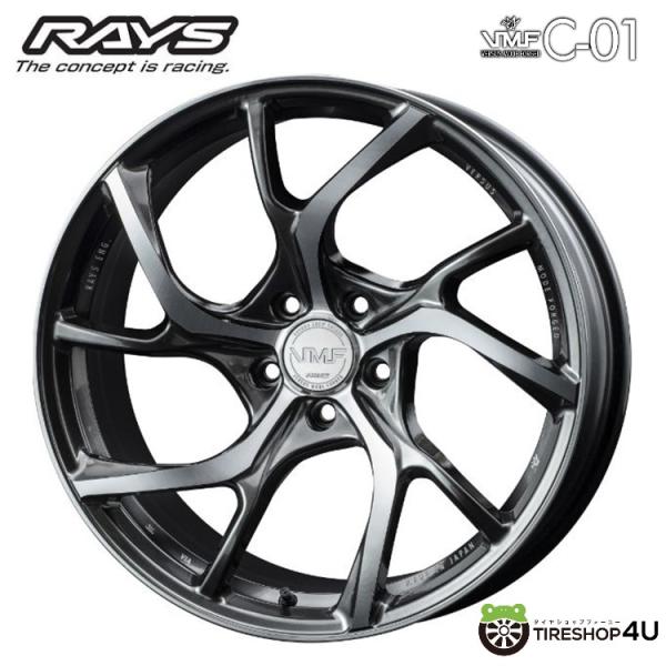 RAYS VMF C-01 19x9.5J 5/112 +50 HX シャイニングブラックメタル/ダ...