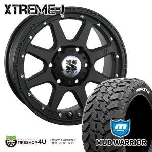 タイヤホイール4本セット XTREME-J 16x7.0J 6/139.7 +30 FBK MONSTA MUD WARRIOR 215/70R16 107/105Q 8PR LT ホワイトレター ハイエース 200系｜2tireshop4u