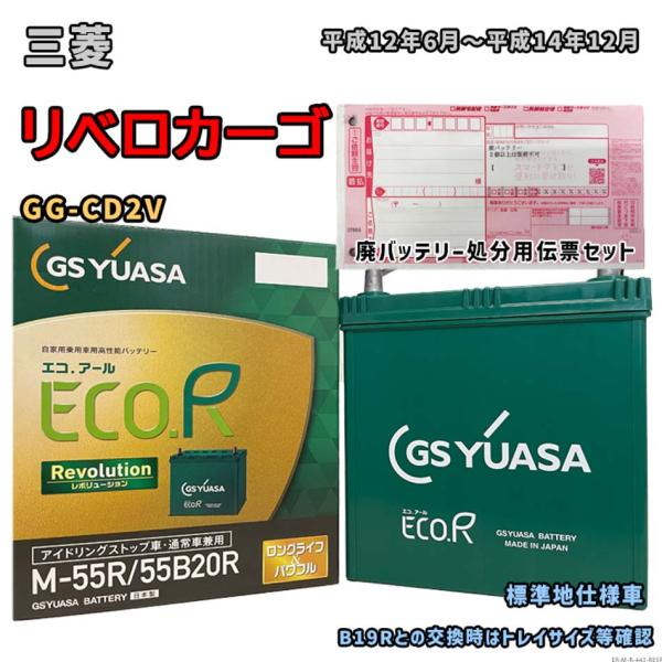 バッテリー GSユアサ ER-M-55R/55B20R 廃バッテリー回収サービス付 三菱 リベロカー...