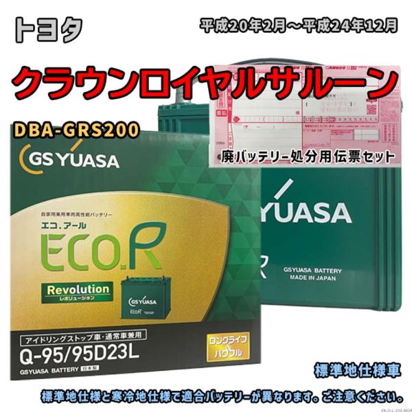 バッテリー GSユアサ ER-Q-95/95D23L 廃バッテリー回収サービス付 トヨタ クラウンロ...