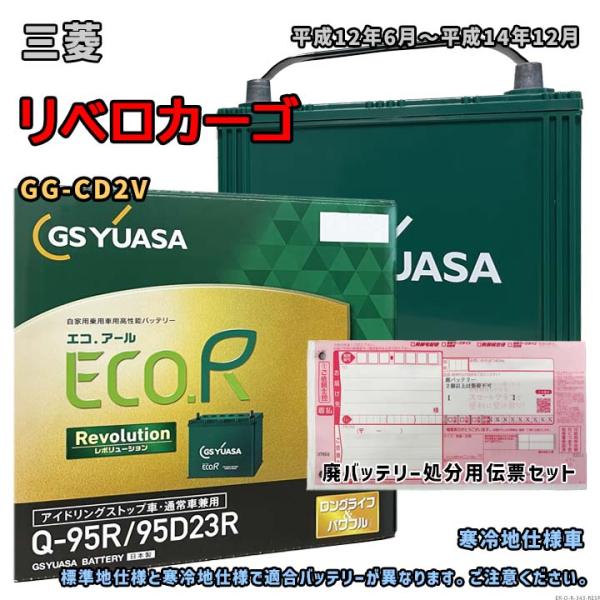 バッテリー GSユアサ ER-Q-95R/95D23R 廃バッテリー回収サービス付 三菱 リベロカー...
