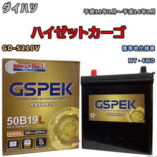 バッテリー デルコア(Delcor) GSPEK ダイハツ ハイゼットカーゴ GD-S210V 平成...