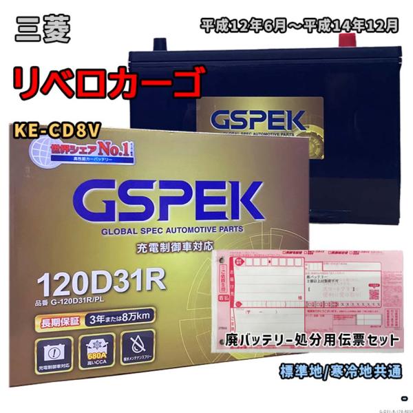 バッテリー GSPEK G-120D31R/PL 廃バッテリー回収サービス付 三菱 リベロカーゴ K...