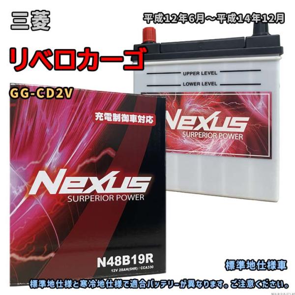 バッテリー NEXUS N48B19R 三菱 リベロカーゴ GG-CD2V 平成12年6月〜平成14...