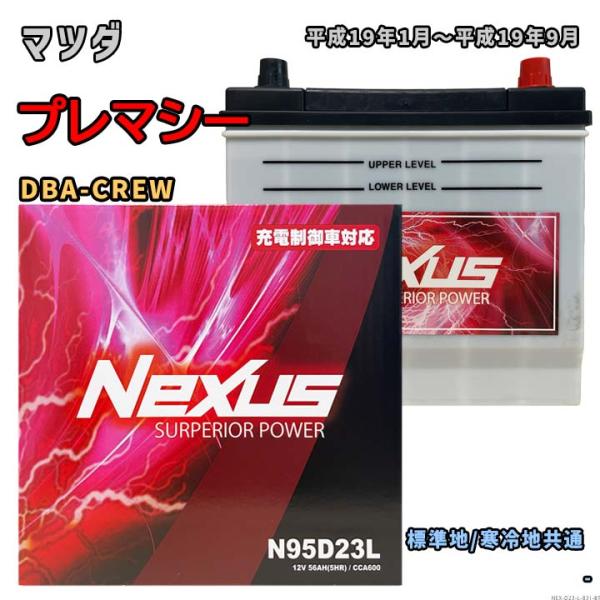 バッテリー NEXUS N95D23L マツダ プレマシー DBA-CREW 平成19年1月〜平成1...
