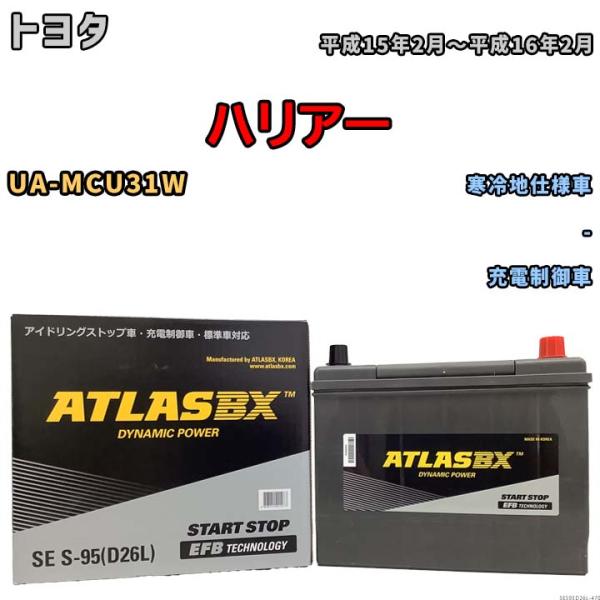 バッテリー アトラス ATLASBX トヨタ ハリアー UA-MCU31W 平成15年2月〜平成16...