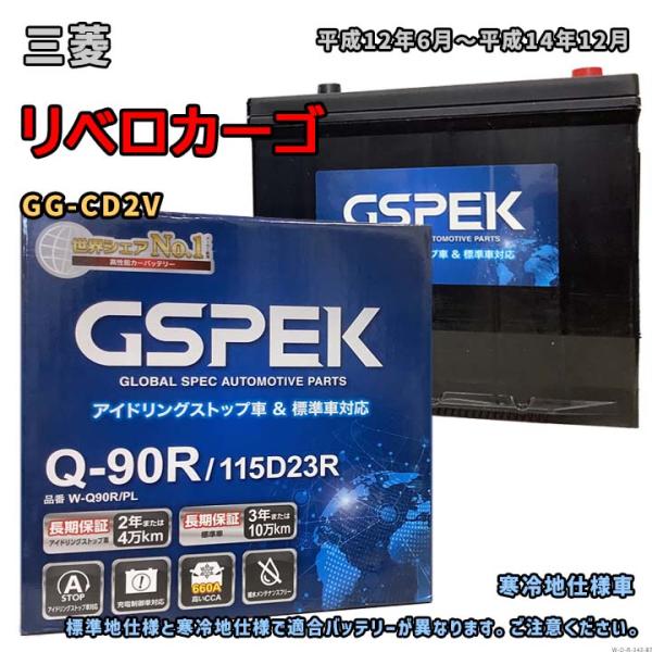バッテリー GSPEK W-Q90R/PL 三菱 リベロカーゴ GG-CD2V 平成12年6月〜平成...
