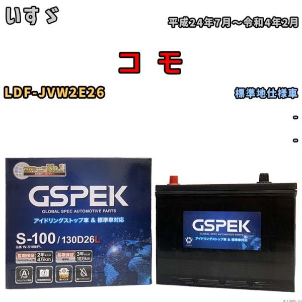 バッテリー デルコア(Delcor) GSPEK いすゞ コ　モ LDF-JVW2E26 平成24年...