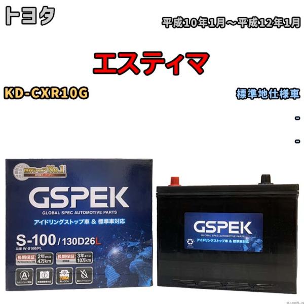 バッテリー デルコア(Delcor) GSPEK トヨタ エスティマ KD-CXR10G 平成10年...