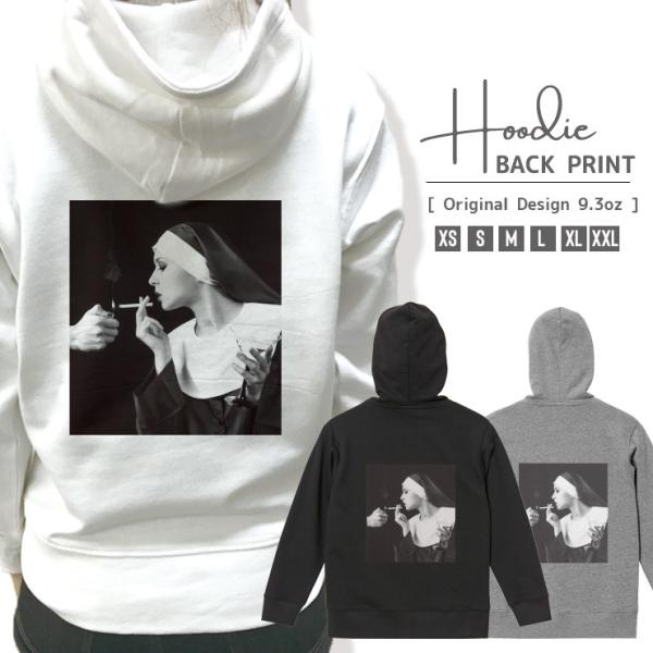 パーカー メンズ レディース スウェット プルオーバー バックプリント おしゃれ シスター 修道女 ...