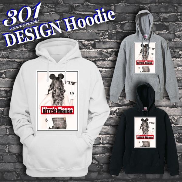 パーカー メンズ プルオーバー フード付き ストリート ブランド BITCH Mouse ミニー F...