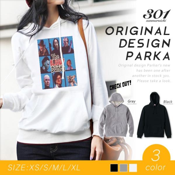 パーカー レディース 長袖 ブランド ゆったり 大きめ フード付き プルオーバー ホラー 夏 チャッ...