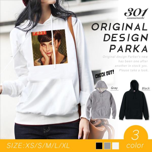 パーカー レディース 長袖 ブランド ゆったり 大きめ フード付き プルオーバー オードリー・ヘップ...