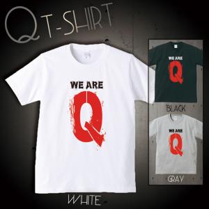 Tシャツ メンズ 半袖 ユニセックス Q ANON アノン トランプ 政権 アメリカ 組織 陰謀論 米国 WE ARE Q 赤 おもしろTシャツ クルーネック プリントTシャツ｜301-shop