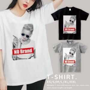 Tシャツ レディース 半袖 トップス ブランド ユニセックス メンズ プリントTシャツ NO BRAND smoker タバコ マリファナ ガンジャ BOXロゴ NO COMMENT PARIS｜301-shop