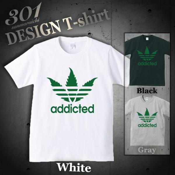Tシャツ メンズ 半袖 ブランド ユニセックス addicted アディックテッド KUSH マリフ...