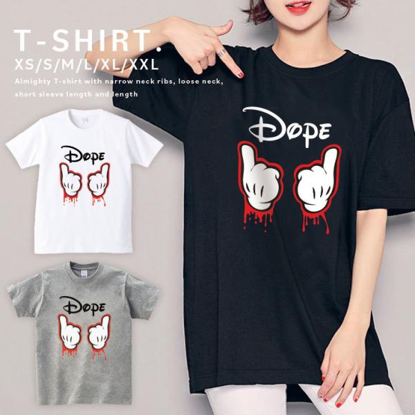 Tシャツ レディース 半袖 トップス ブランド ユニセックス メンズ プリントTシャツ DOPE ド...