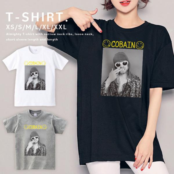 Tシャツ レディース 半袖 トップス ブランド ユニセックス メンズ プリントTシャツ COBAIN...