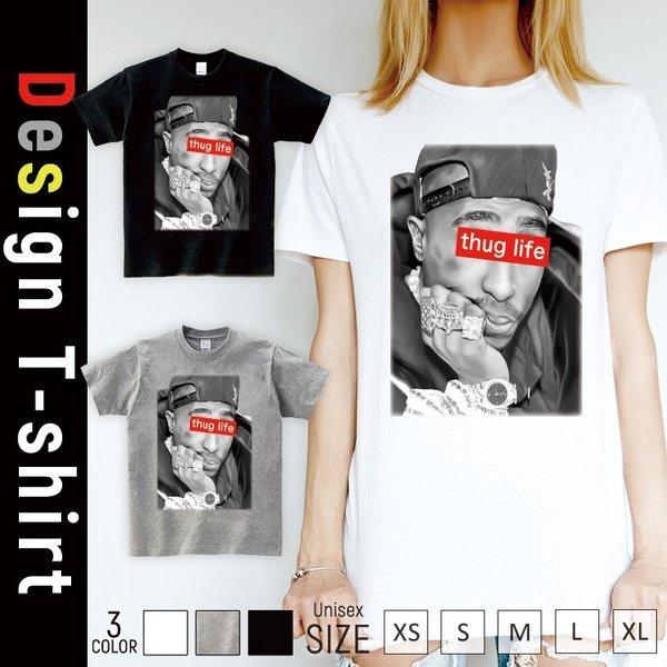 Tシャツ メンズ 半袖 ブランド ユニセックス 2pac hiphop music thuglife...