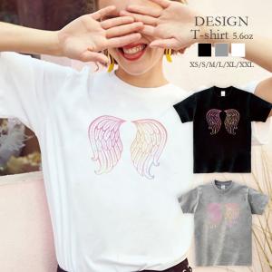 Tシャツ レディース 半袖 トップス ブランド ユニセックス メンズ プリントTシャツ 羽 羽根 ゆめかわいい パステル 原宿系 おしゃれ｜301-shop