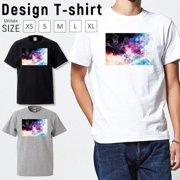 Tシャツ メンズ 半袖 ブランド ユニセックス 宇宙柄 ギャラクシー トレンド かっこいい おしゃれ...