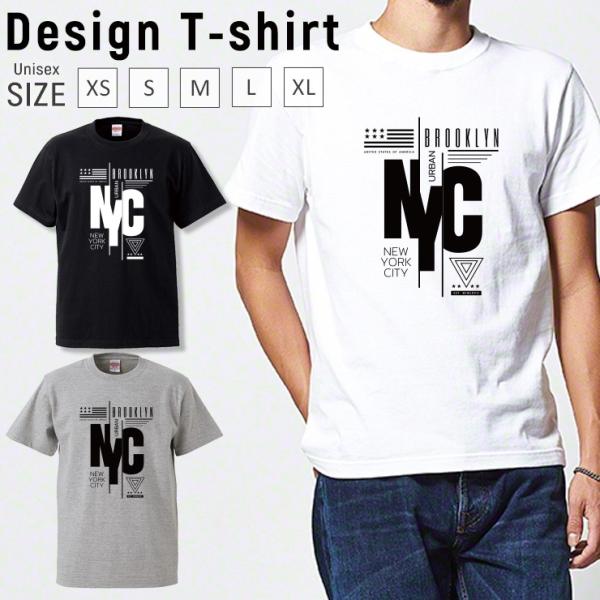 Tシャツ メンズ 半袖 ブランド ユニセックス ペア NYC ニューヨーク ロゴ シンプル おしゃれ...