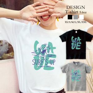 Tシャツ レディース 半袖 トップス ブランド ユニセックス メンズ プリントTシャツ ペア サーフ ロゴ 波 WAVE 夏 海 英字｜301-shop