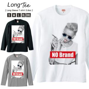 Tシャツ メンズ ロンT 長袖 ブランド Uネック NO BRAND smoker タバコ マリファナ ガンジャ BOXロゴ NO COMMENT PARIS｜301-shop