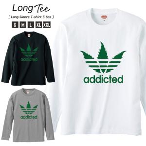 Tシャツ メンズ ロンT 長袖 ブランド Uネック HIGH TIMES addicted