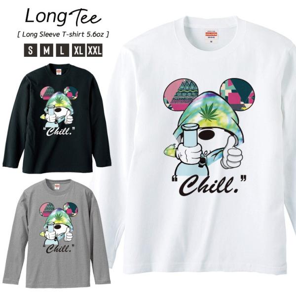 Tシャツ メンズ ロンT 長袖 ブランド Uネック Smoking Mouse ネズミッキー カンナ...