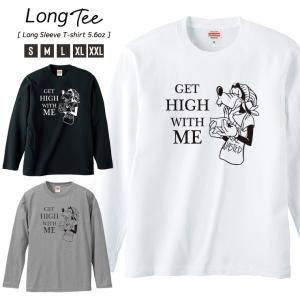 Tシャツ メンズ ロンT 長袖 ブランド Uネック BITCH Mouse ミニー FUCK