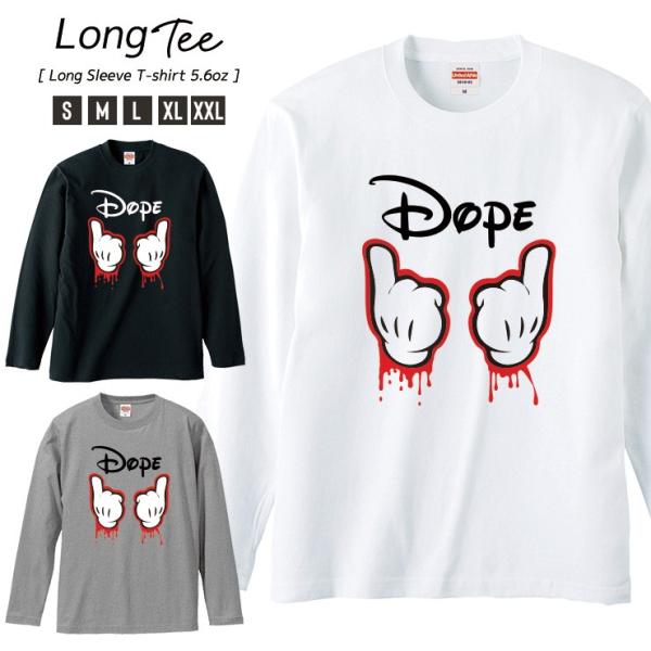 Tシャツ メンズ ロンT 長袖 ブランド Uネック DOPE ドープ スラング Mickey han...