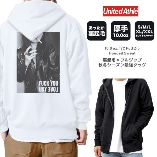 パーカー メンズ 厚手 パーカ ジップアップパーカー 裏起毛 長袖 バックプリント おしゃれ 写真 ...