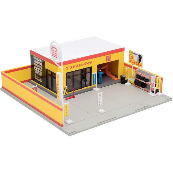 トミーテック トミカラマ ヴィンテージ 1/64 05b タイヤショップ (ブリヂストン) ミニカー...