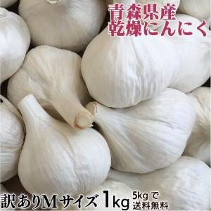 訳あり 乾燥にんにく Mサイズ 1kg 令和5年産 5kg以上ご購入で送料無料 国産 青森県産 福地ホワイト六片 食品 香味野菜 にんにく 大蒜 健康のために