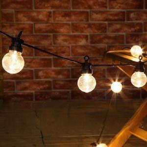 大人気！防水 明るい 20灯/15メートル　ブラック/クリアーボールタイプ