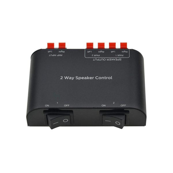 ADWITS 2チャンネルスピーカースイッチャーセレクタボックス、スピーカーセレクター 端子クラップ...