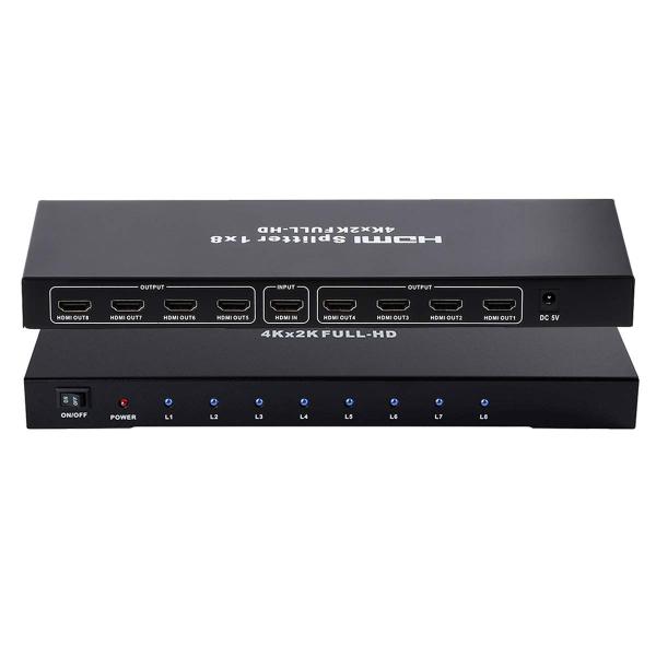 J-Wonlyus HDMI 分配器 4Kx2K 30Hz 1入力 8出力 3D 2160P HDM...