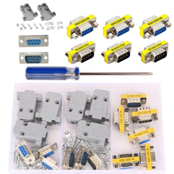 GTIWUNG 12個 ジェンダーチェンジャー DB9 9ピンメスコネクタ RS232 DB9ポート...