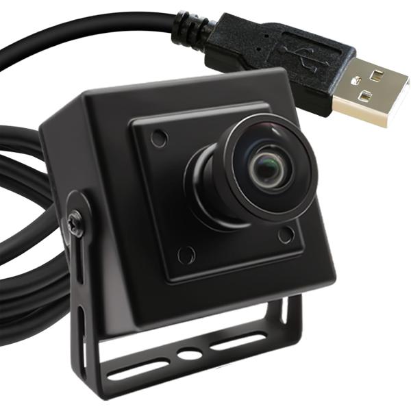 ELP USBカメラ 2MP 170度レンズ 超広角 ポータブルWebカメラ 1080P ミニアルミ...