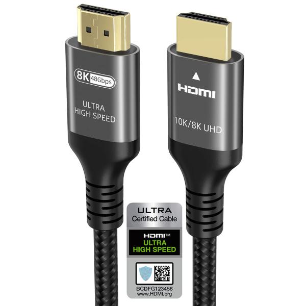 Ubluker 10k 8k 4k HDMI 2.1 ケーブル 2m、(HDMI認証)超高速 4k ...