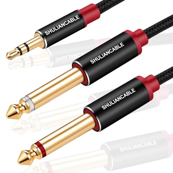 SHULIANCABLE 3.5mm to 6.35mm オーディオケーブル，ステレオミニプラグ 2...