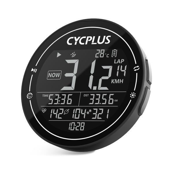 CYCPLUS サイクルコンピュータ GPS 自転車スピードメーター 大画面 ANT+センサー対応 ...