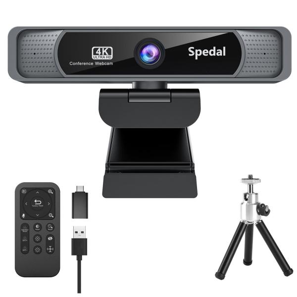 Spedal 931 Webカメラ 4K UHD 800万画素 広角 会議カメラ 4倍ズーム リモコ...