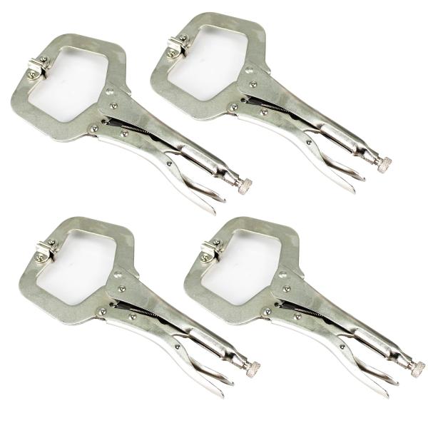 HFS(R) C型ロッキングプライヤー 280mm 4点入り バイスCクランプ DIY 木工 工具 ...