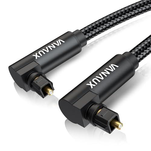 VANAUX 光デジタルケーブル L型 360°回転式 TOSLINK SPDIF 光オーディオケー...