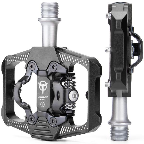 GEWAGE 自転車 ペダル ビンディングペダル 片面フラット 3ベアリング 滑り止め アルミ製 9...